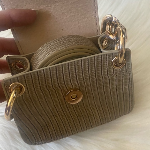 Taupe Interchangable Coin Belt/ Mini Purse with Chain - Picture 13 of 16